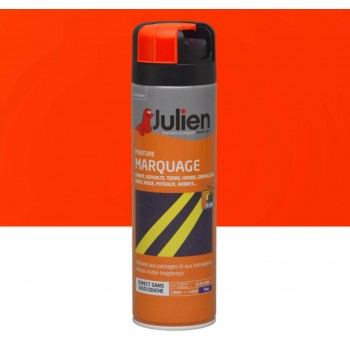 Aérosol peinture marquage traçage chantier orange fluo 500ml JULIEN 3256615500047