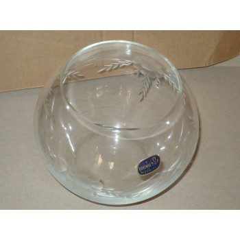 Vase boule en verre transparent avec motif 17 cm 3297860001439