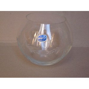 Vase boule en verre transparent avec motif 17 cm 3297860001439