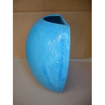 Vase bleu demi boule en céramique mosaïque murale hauteur 21 cm 3297860001408