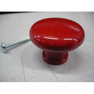 bouton en plastique rouge pour meuble tiroir diam 44 mm avec vis 3297867101576