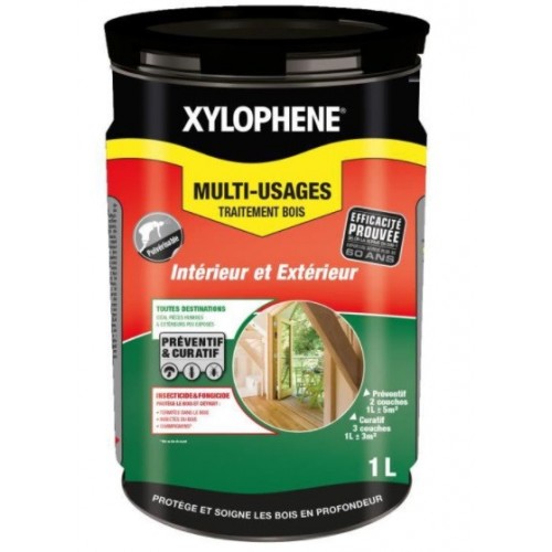 Traitement bois insecticide anti termites multi usages intérieur extérieur 1L XYLOPHENE 3261543118219