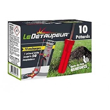 Lot 10 pétards recharge anti taupes LE DETAUPEUR 3664715036197
