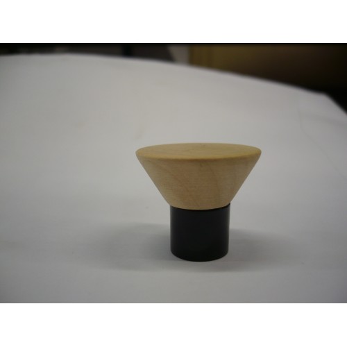 bouton  en érable brut/ noir Ø 25 mm  avec vis pour meuble tiroir 3297867530376