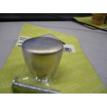 bouton résine de synthèse effet inox insert métal Ø 25 mm haut 23 3297867127118