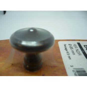 bouton rustique fer noir Ø 25 mm + vis pour meubles tiroirs 3274590004220
