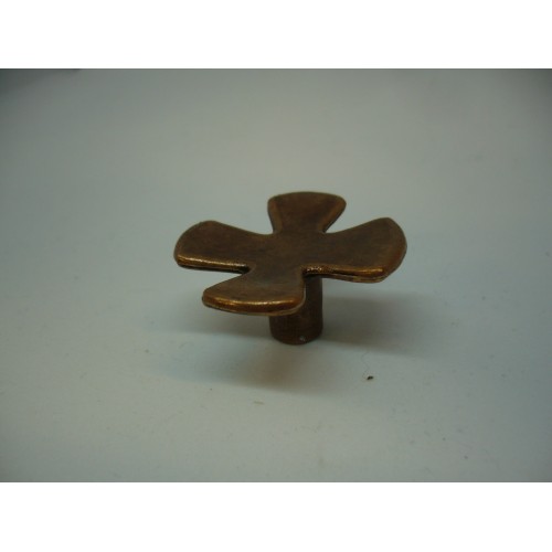 bouton en cuivre vieilli FEUILLE/CROIX Ø 42 mm pour meubles tiroir placard 3297866156577