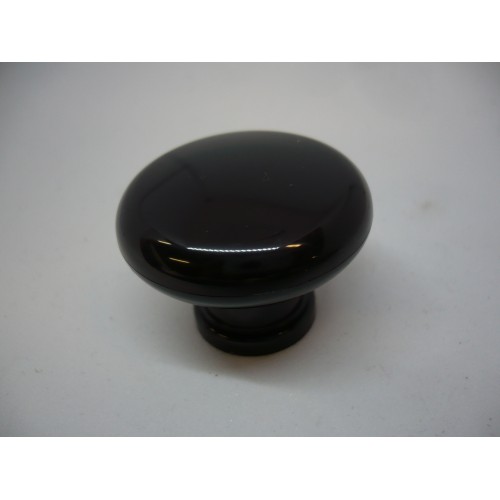 bouton en plastique noir Ø 44 mm pour meuble tiroir + vis 3297867101279