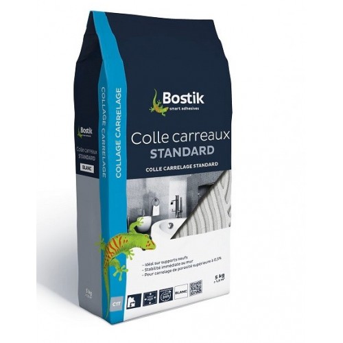 Colle carreaux carrelage standard intérieur Blanc 5Kg C1T BOSTIK 3549210024521