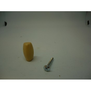 bouton effet bois clair Ø 18 mm résine de synthèse insert métal haut 28 3297867132174