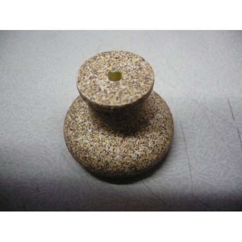 bouton effet pierre beige clair résine synthétique Ø 40 mm + vis 3297867231471