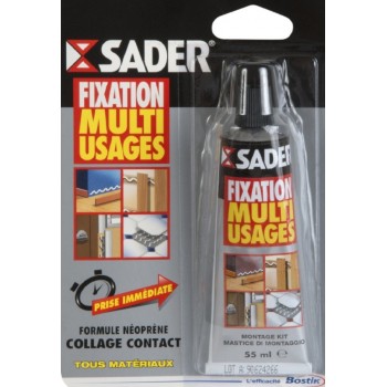 Colle contact mastic fixation néoprène multi usages 55ML SADER 3184411120261