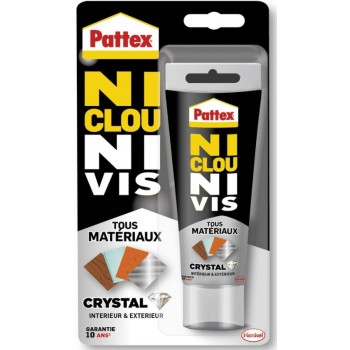 Colle fixation tous matériaux Int / Ext cristal Tube 90gr NI CLOU NI VIS PATTEX 3178041318242