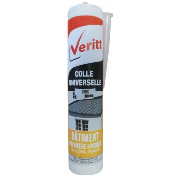 Colle mastic universelle polymère hybride tous supports gris 290ML VERITT 3435390610176