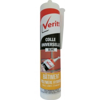 Colle mastic universelle polymère hybride tous supports blanc 290ML VERITT 3435390610077