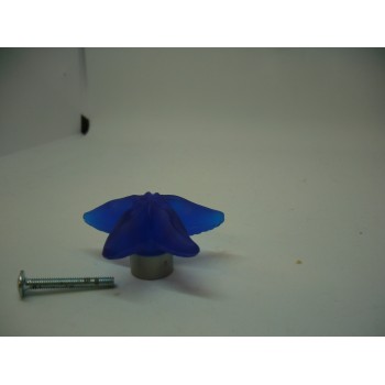 bouton étoile de mer bleu marine satiné en résine 50 mm+ vis pour meuble et tiroir 3274593302293
