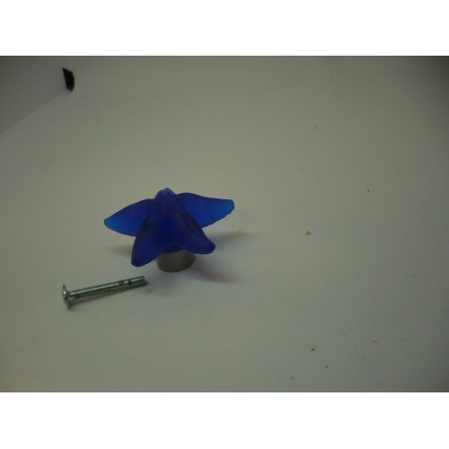 bouton étoile de mer bleu marine satiné en résine 50 mm+ vis pour meuble et tiroir 3274593302293