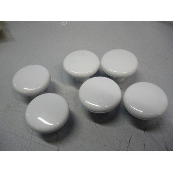 bouton 6 pièces en plastique blanc Ø 40 mm pour meuble tiroir + vis 3274593302798