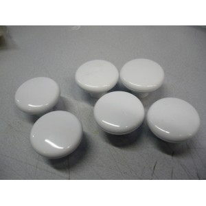 bouton 6 pièces en plastique blanc Ø 40 mm pour meuble tiroir + vis 3274593302798