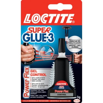Colle puissante flexible transparente super glue 3 gel 3Gr LOCTITE