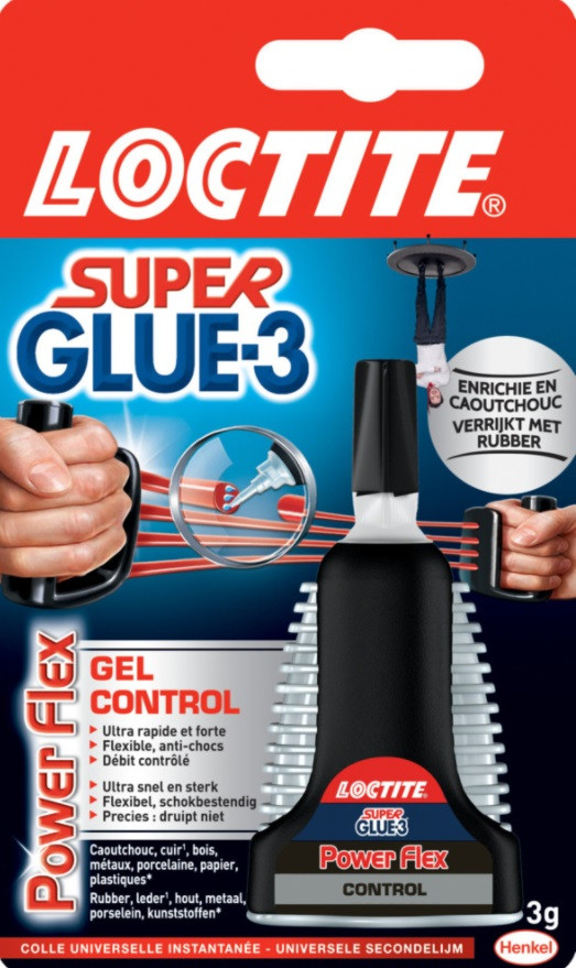 Loctite Super Glue-3 Power Gel Control, Colle instantanée surpuissante avec  débit contrôlé, Colle universelle pour la plupart des matériaux, colle gel  dans un flacon anti-choc 3 g