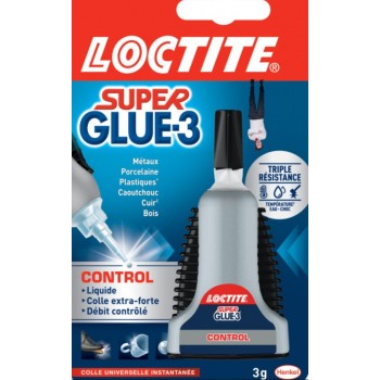 Colle liquide instantanée super glue 3 débit controlé 3GR LOCTITE 3178040189225