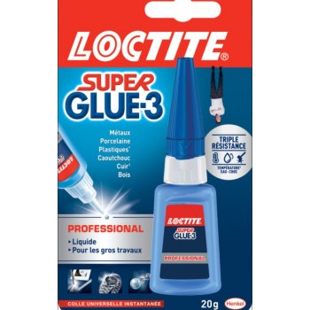 Colle puissante transparente super glue 3 précision liquide 20Gr LOCTITE 3178040380622