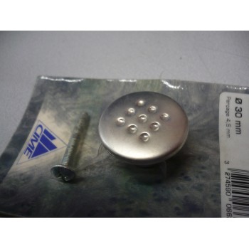 bouton métal zamac nickelé satiné Ø 30 mm + vis pour meubles tiroirs 3274590066327