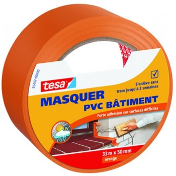 Adhésif masquage protection pvc orange 50mm x 33m TESA 4042448504074