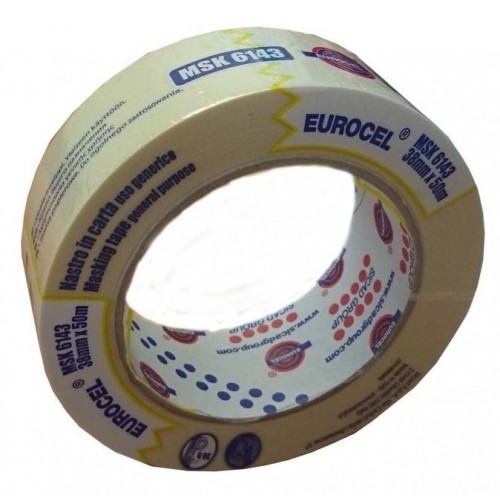 Adhésif ruban masquage protection tous usages 25mm x 50m EUROCEL 8001814180775