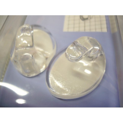 crochet adhésif plastique transparent blanc ovale haut 40 mm lot 2 pièces 3127960015053