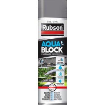 Revêtement anti infiltration membrane d'étanchéité gris spray 300ml aquablock RUBSON 3178041330435