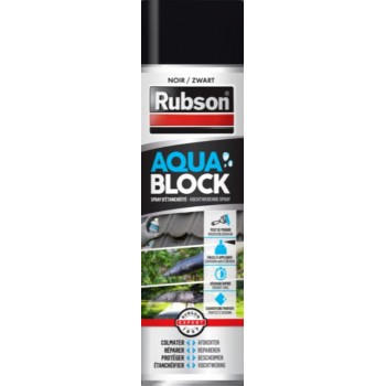 Revêtement anti infiltration membrane d'étanchéité noir spray 300ml aquablock RUBSON 3178041330428