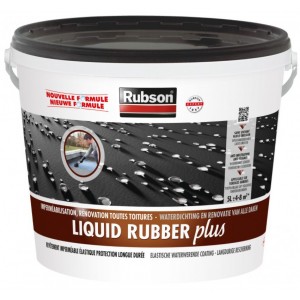 Revêtement imperméable étanchéité toitures plates liquid rubber plus gris 5L RUBSON 5410091324070