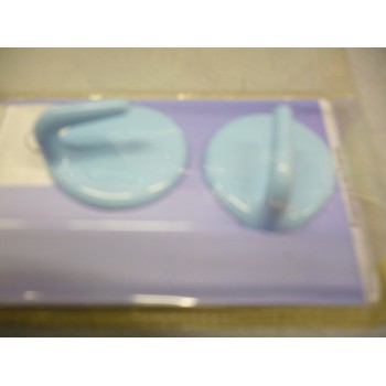 crochet adhésif plastique bleu pale ovale haut 40 mm lot 2 pièces 3127960015305