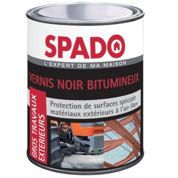 Vernis noir bitumineux protection antirouille anti humidité 1l SPADO 3172358308002