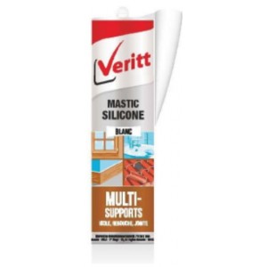Mastic silicone blanc étanchéité joint multi usages VERITT 3435390610053