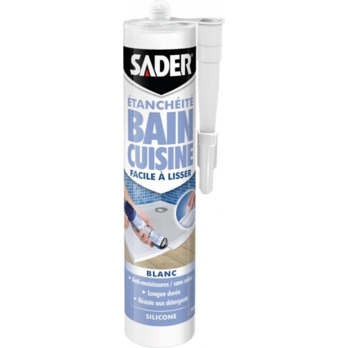 Mastic silicone anti moisissures joint blanc facile à lisser cuisine salle de bains SADER 3549212481766