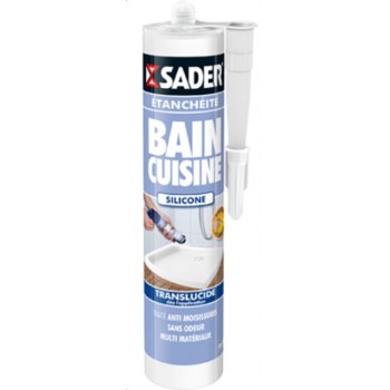 Mastic silicone anti moisissures joint translucide facile à lisser cuisine salle de bains SADER 3549212481780