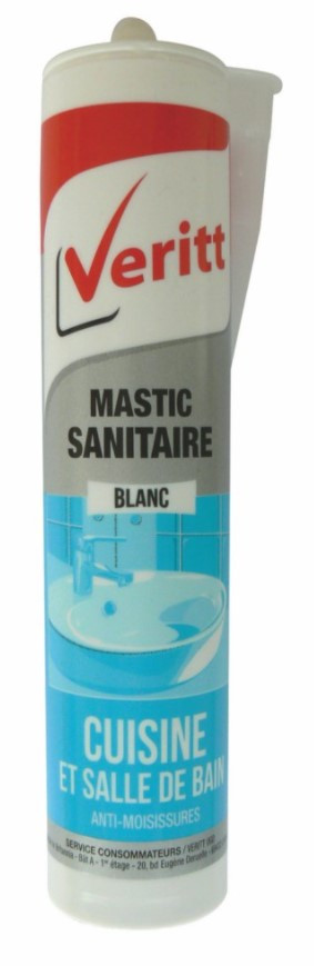 Mastic silicone sanitaire blanc anti moisissures cuisine salle de b