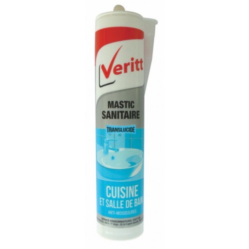 Mastic silicone sanitaire transparent anti moisissures cuisine salle de bains VERITT 3435390610022