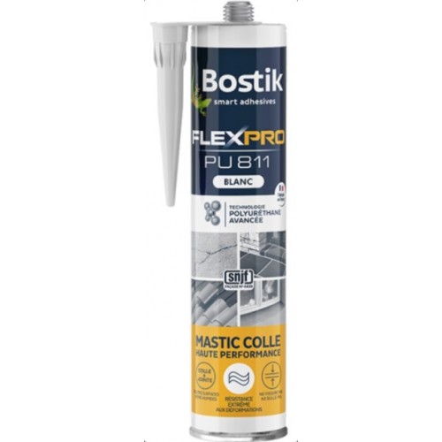 Mastic colle polyuréthane blanc haute performance flexpro PU811 BOSTIK 3549212486105