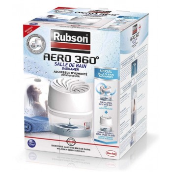 Absorbeur d'humidité aéro 360° + 1 recharge tabs 450gr spécial salle de bains RUBSON 3178041336956