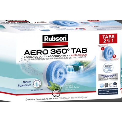 Rubson AERO 360° TAB, recharges en tabs neutres pour absorbeur d