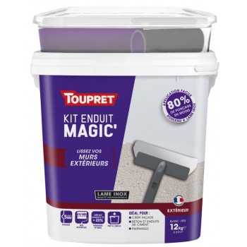 Kit enduit magic + outils lisse murs extérieurs prêt à l'emploi 12kg TOUPRET 3178310016817