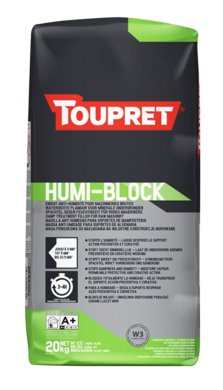 Enduit poudre humiblock bloque et prévient l' humidité 20kg TOUPRET
