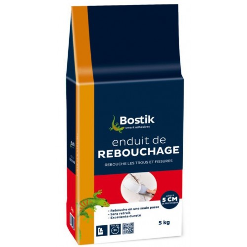 Bostik Enduit de Rebouchage Prêt à l'Emploi - Tous Supports - Rebouchage et  Égalisation de Trous et Fissures Jusqu'à 1 cm - Joint Plaque de Plâtre - 1