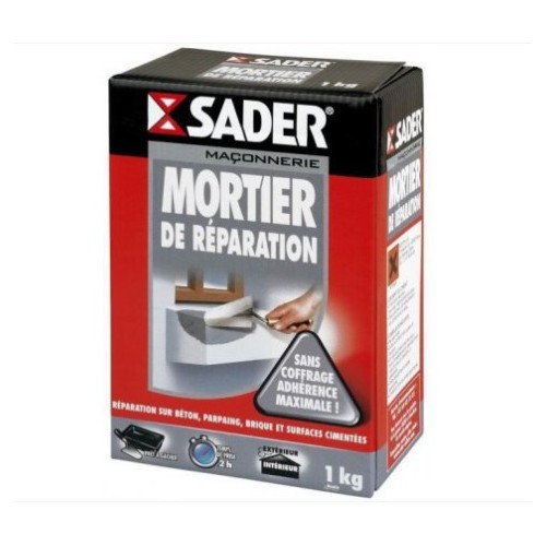Mortier de réparation rénovation scellement poudre 1kg SADER 3549210010630