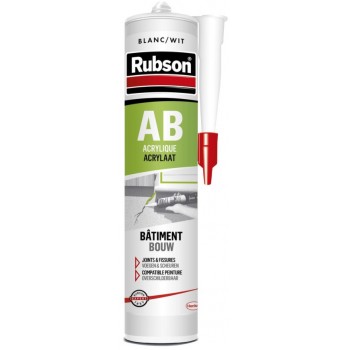 Mastic élastomère plastique acrylique blanc joints fissures batiment AB RUBSON 3178041348072