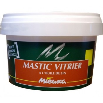 Mastic vitrier neutre à l'huile de lin pose et masticage vitres 0.5kg MIEUXA 3256630021206